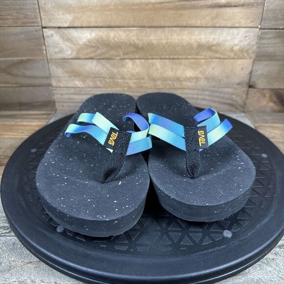 Teva Womens Size US 6 Reflip Strappy Gradiate Aura Shadow Lime Flip Flops - Picture 2 of 7